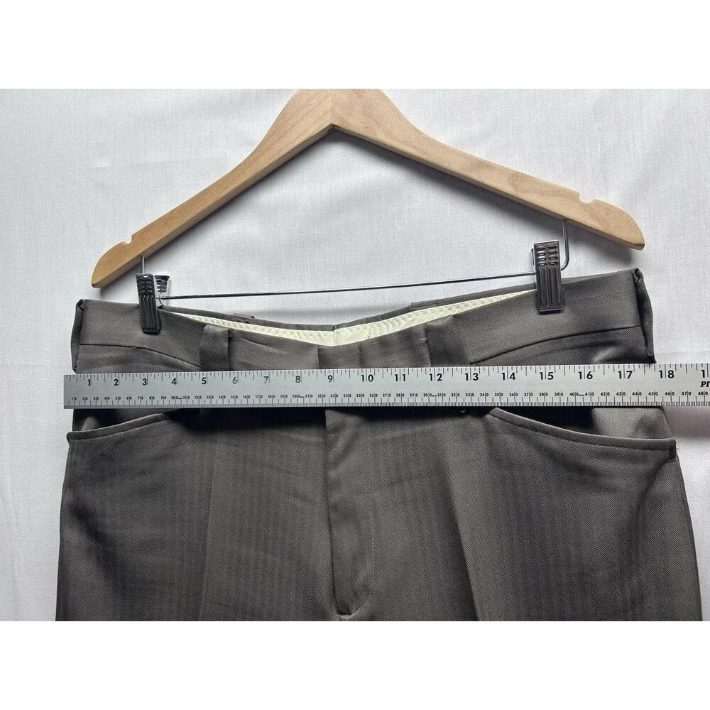 Taos Country Vintage Western Collection Mens Suit 42, 36x30 Brown Pinstripe